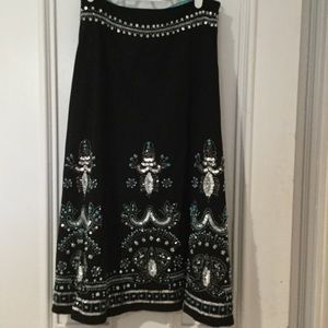 Basil and Maude Beaded A-line Skirt Sz 6
